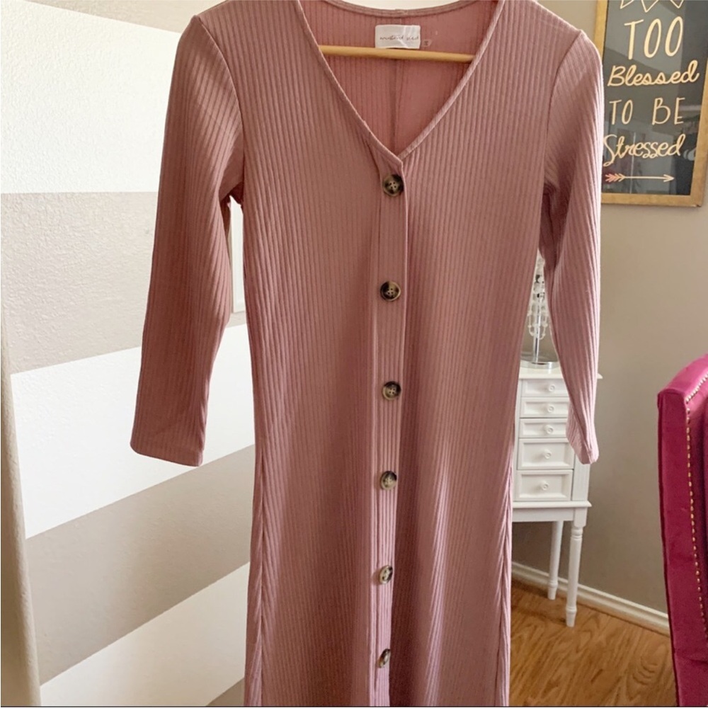 Mustard Seed long button down dress sz small